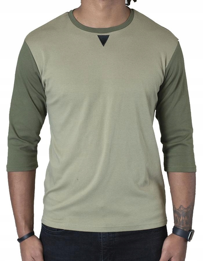 

Oliwkowa khaki koszulka rękaw 3/4 Spear Apparel S