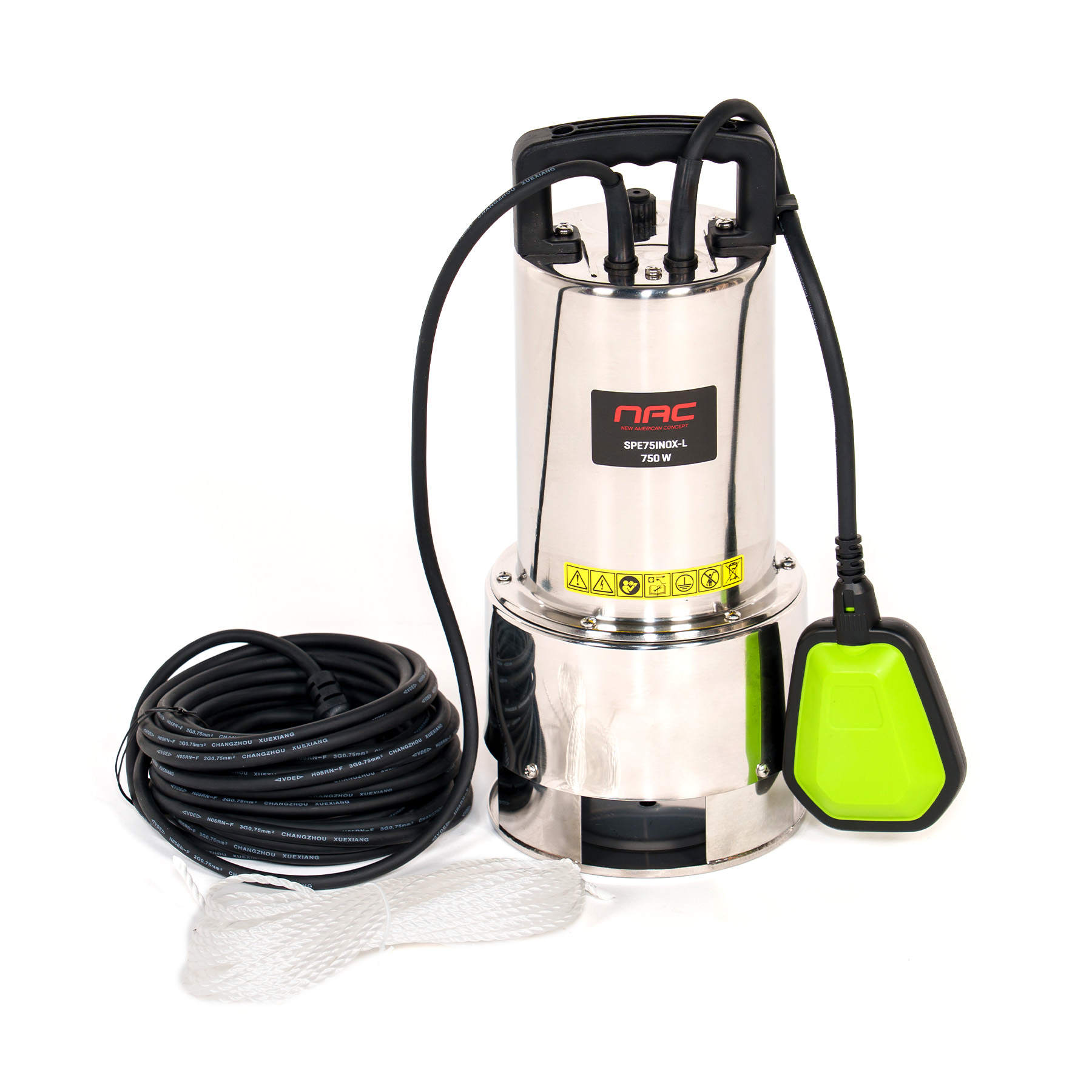 Nac Ponorné Čerpadlo Na Špinavú Vodu SPE75INOX-L 750W 15000L/H Inox 230V