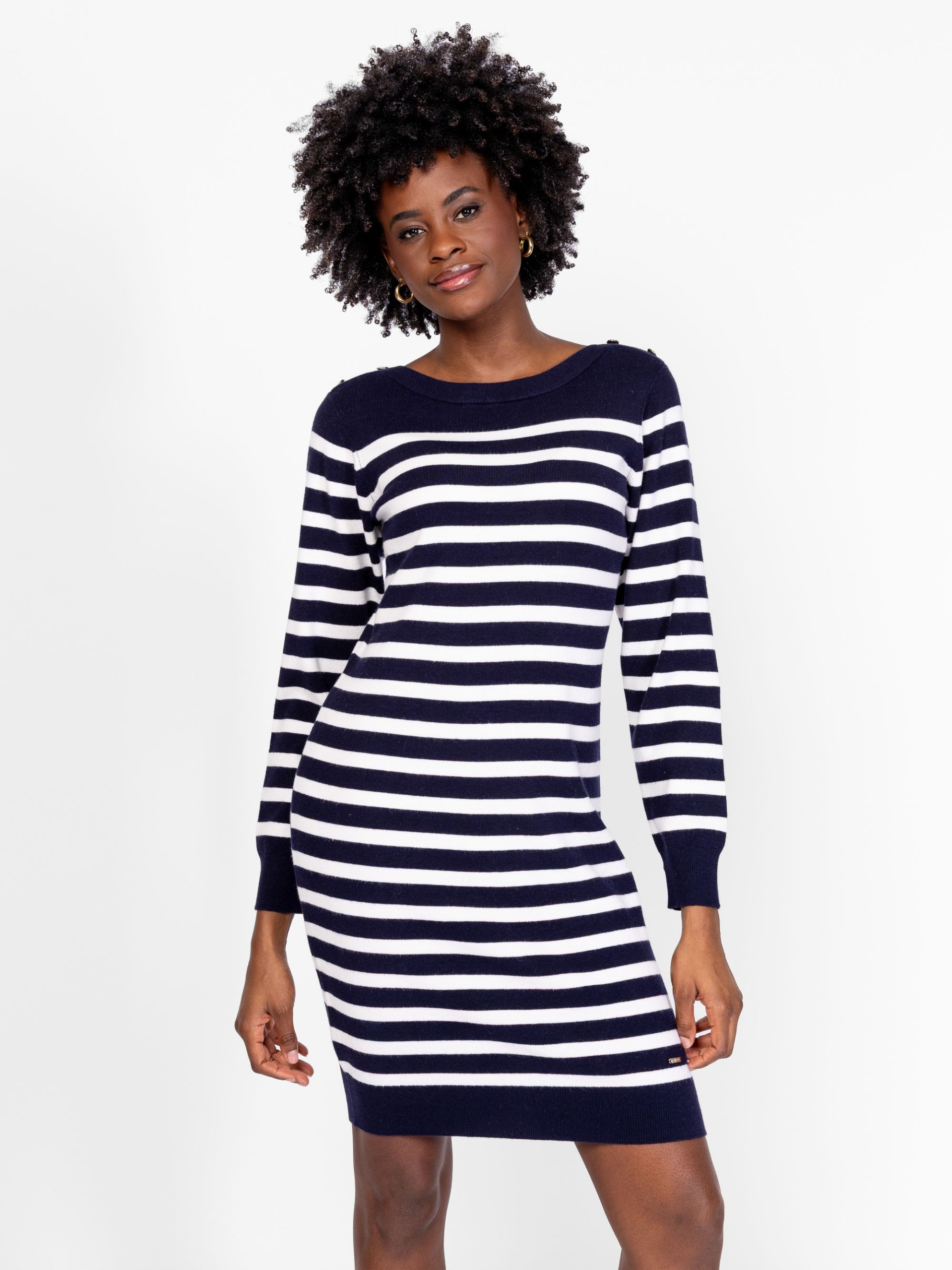 Heavy Tools Dámské Elegantní Šaty HANNYW25 Striped Tmavě Modrá Xs