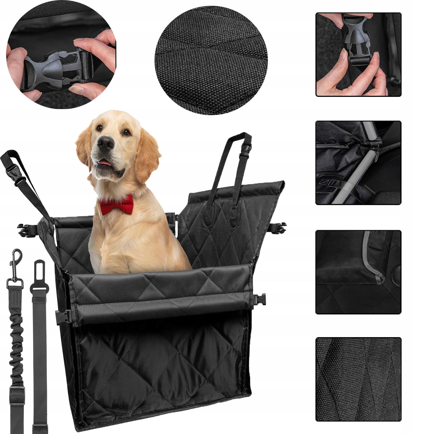 Levně Autosedačka Pro Zvířata 4 Nastavitelné Posuvníky Bezpečný Design Pro Cestování Autem