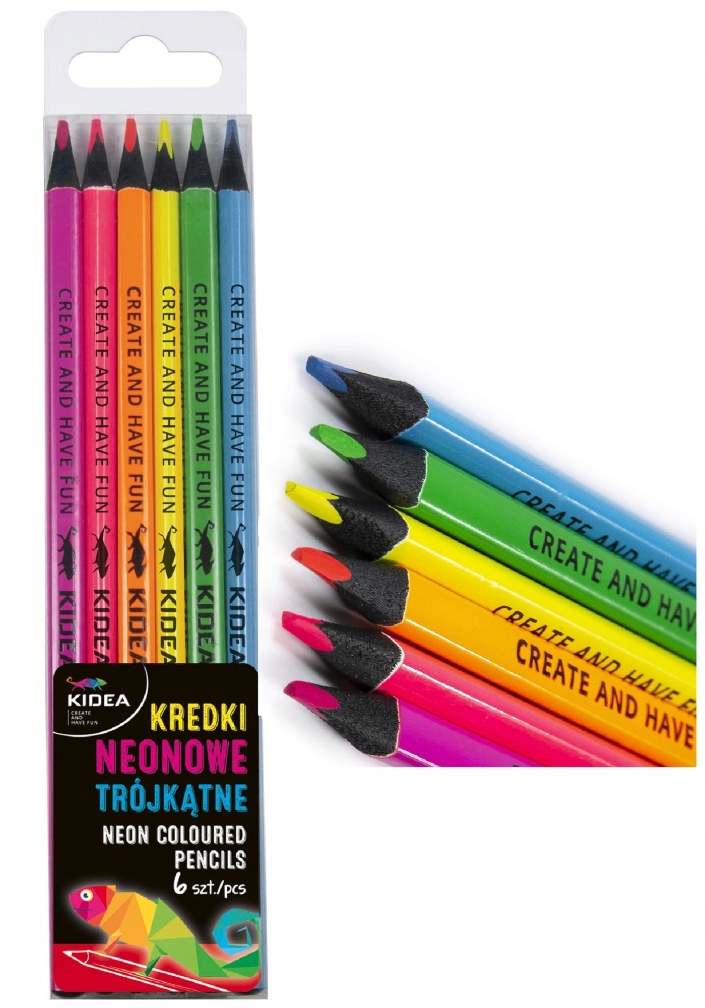 

Kredki ołówkowe trójkątne neonowe