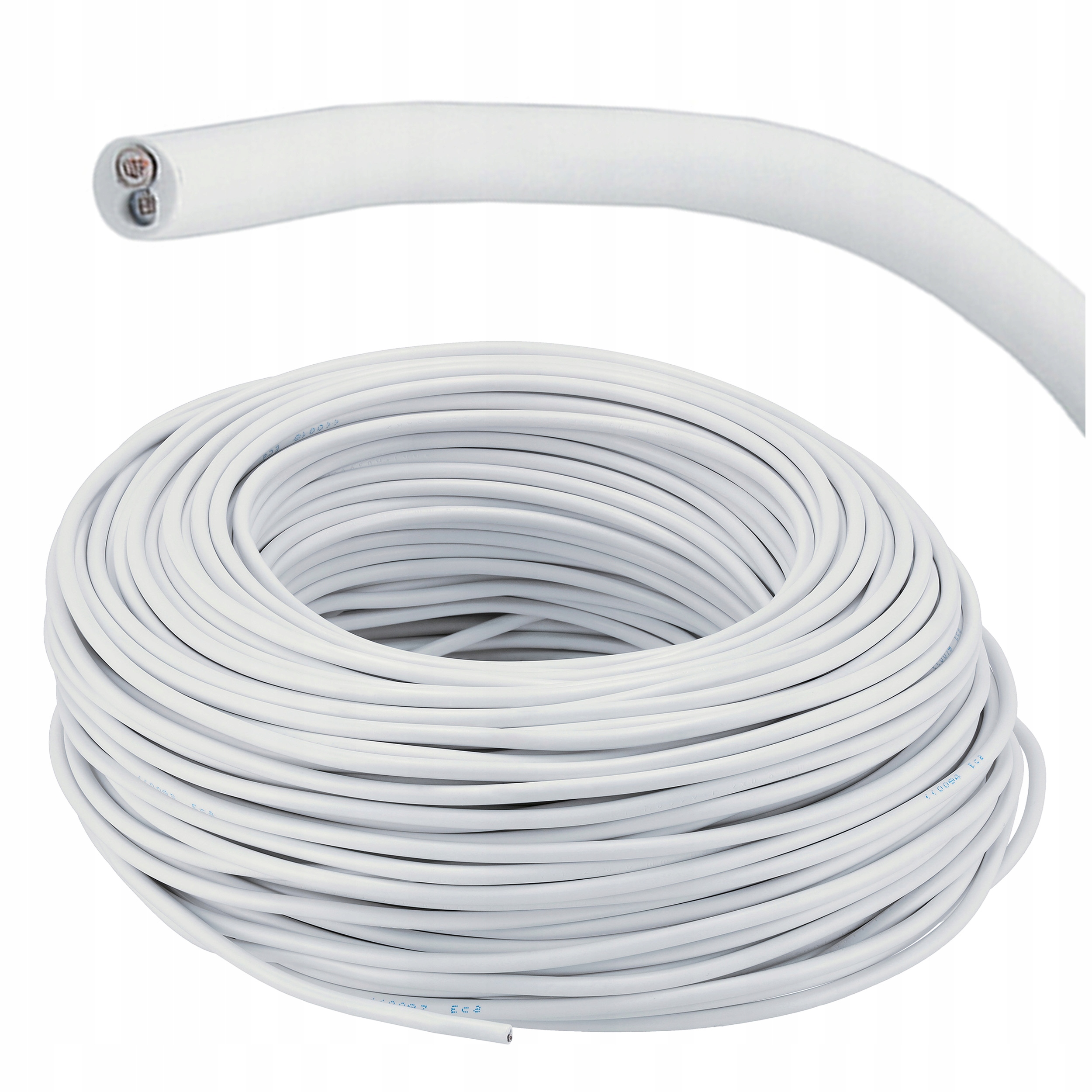 Elektrický kabel Ohebný Instalační H03VV-F Omy 2x0,50 Bílý 100 metrů
