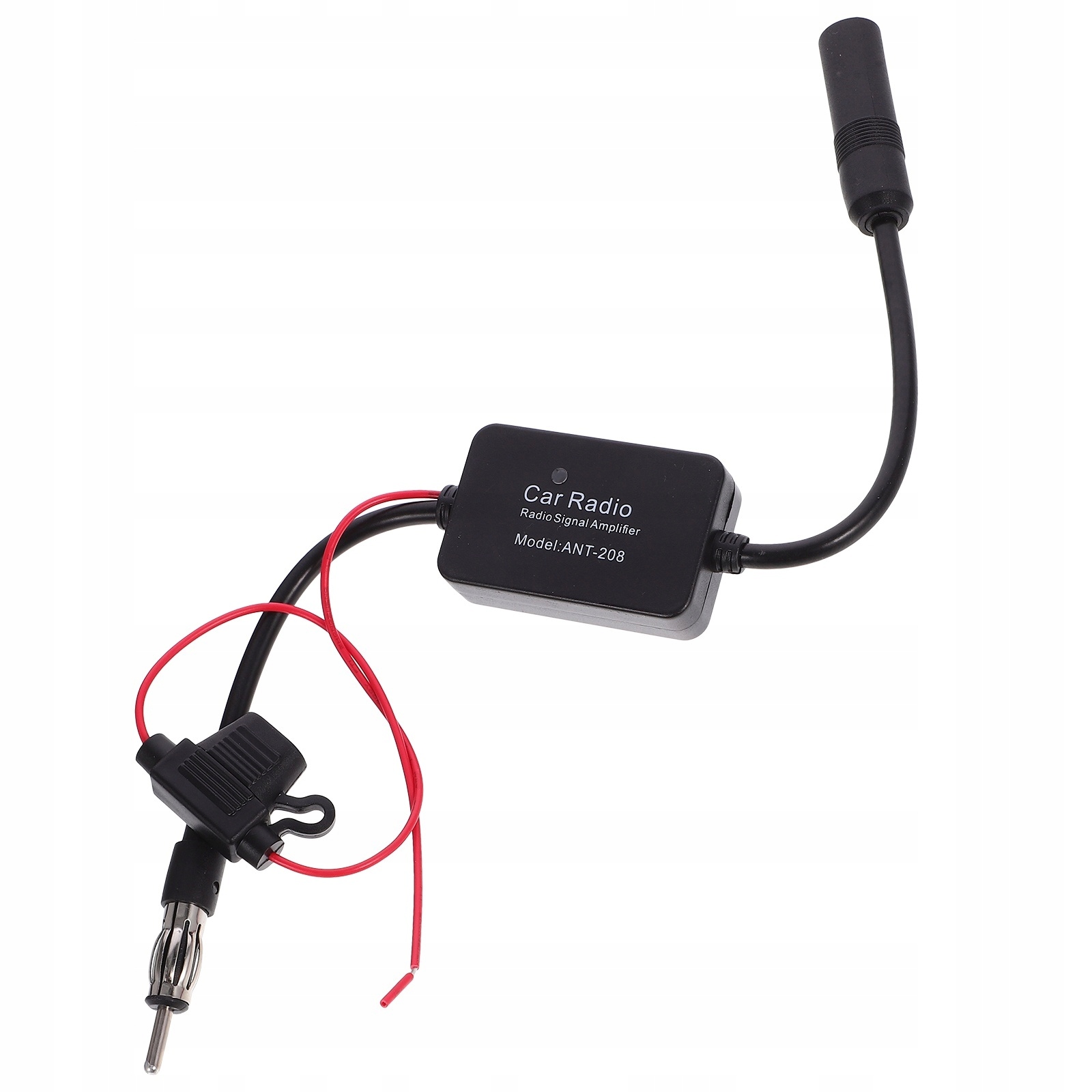 ZESTAW WZMACNIACZ ANTENY RADIOWEJ FM DO SAMOCHODU - ŁATWY MONTAŻ - CZARNY