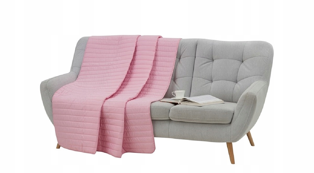 

Narzuta Dwustronna Szaro-różowa Piki 180x200CM