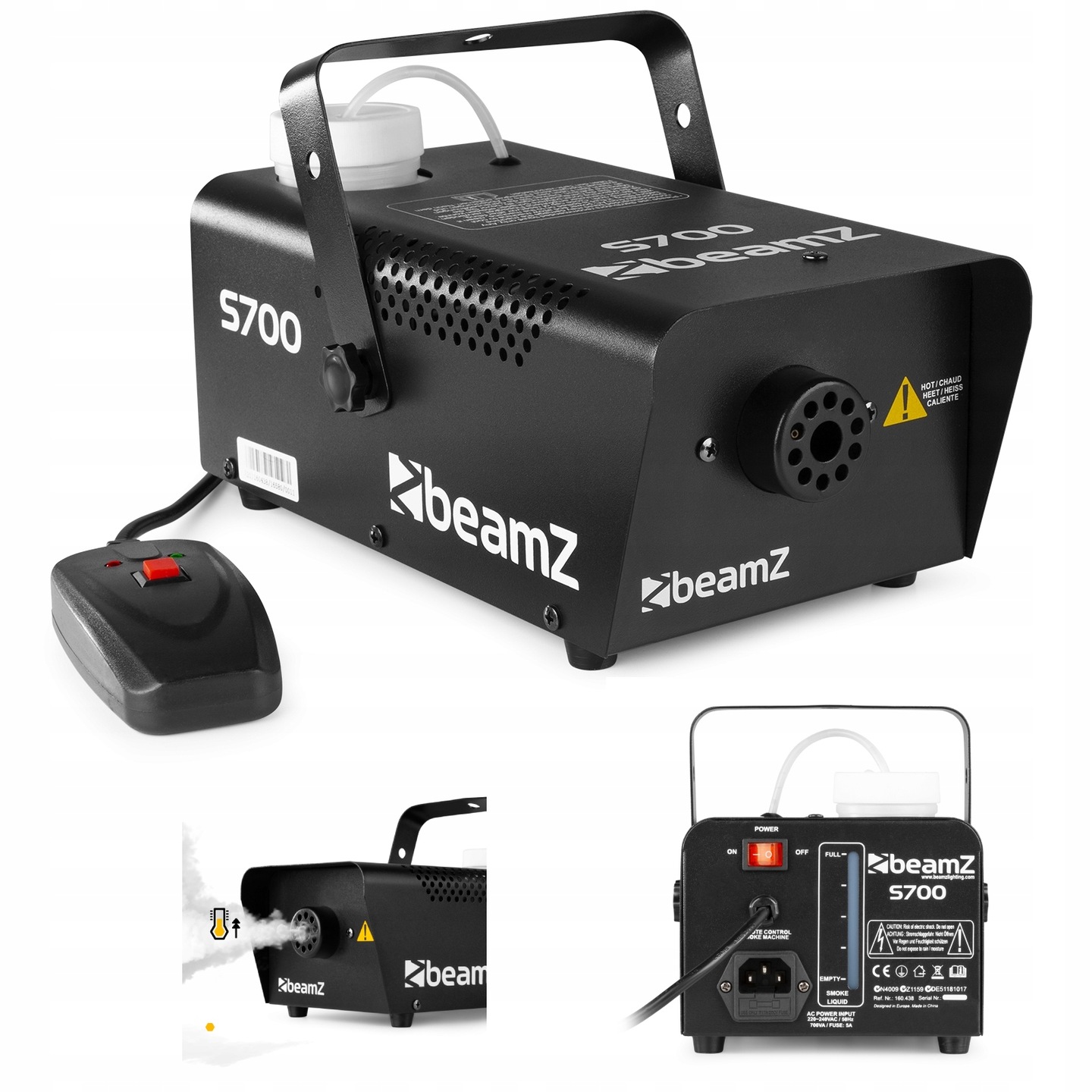 Maszyna do dymu dymiarka 700W BeamZ z płynem pilot