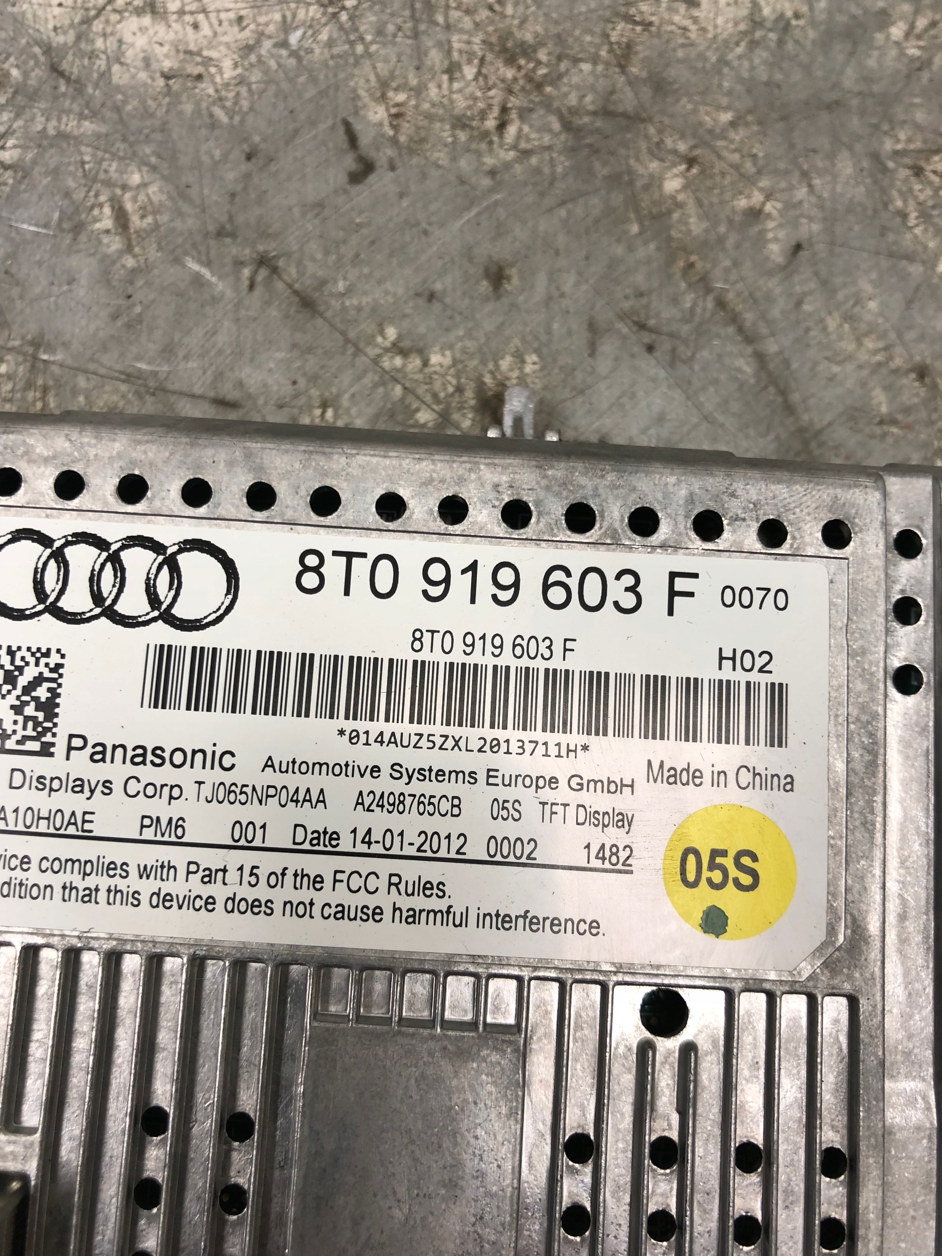 EKRAN display AUDI A4 B8 LIFT 8T0919603F