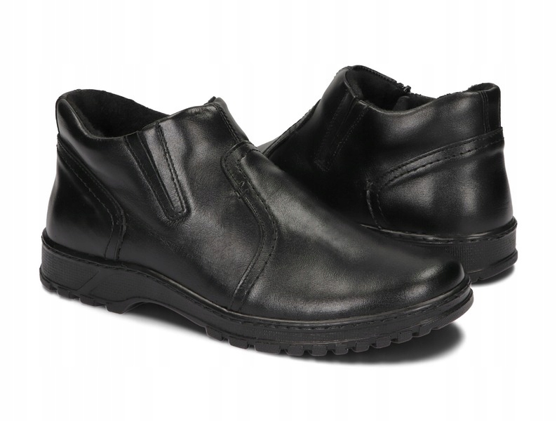 BUTY ZIMOWE KOZAKI MĘSKIE POLSKIE 355 CZARNY 39 Oryginalne opakowanie producenta pudełko