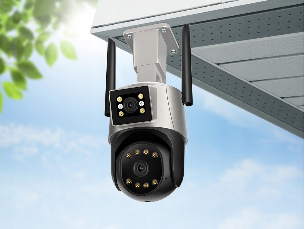 PODWÓJNA KAMERA WIFI IP SMART ZEWNĘTRZNA OBROTOWA 2x 3MPx DETEKCJA 6MPx 6MP Kod producenta OBROTOWA KAMERA IP WIFI MONITOROING ALARM SD