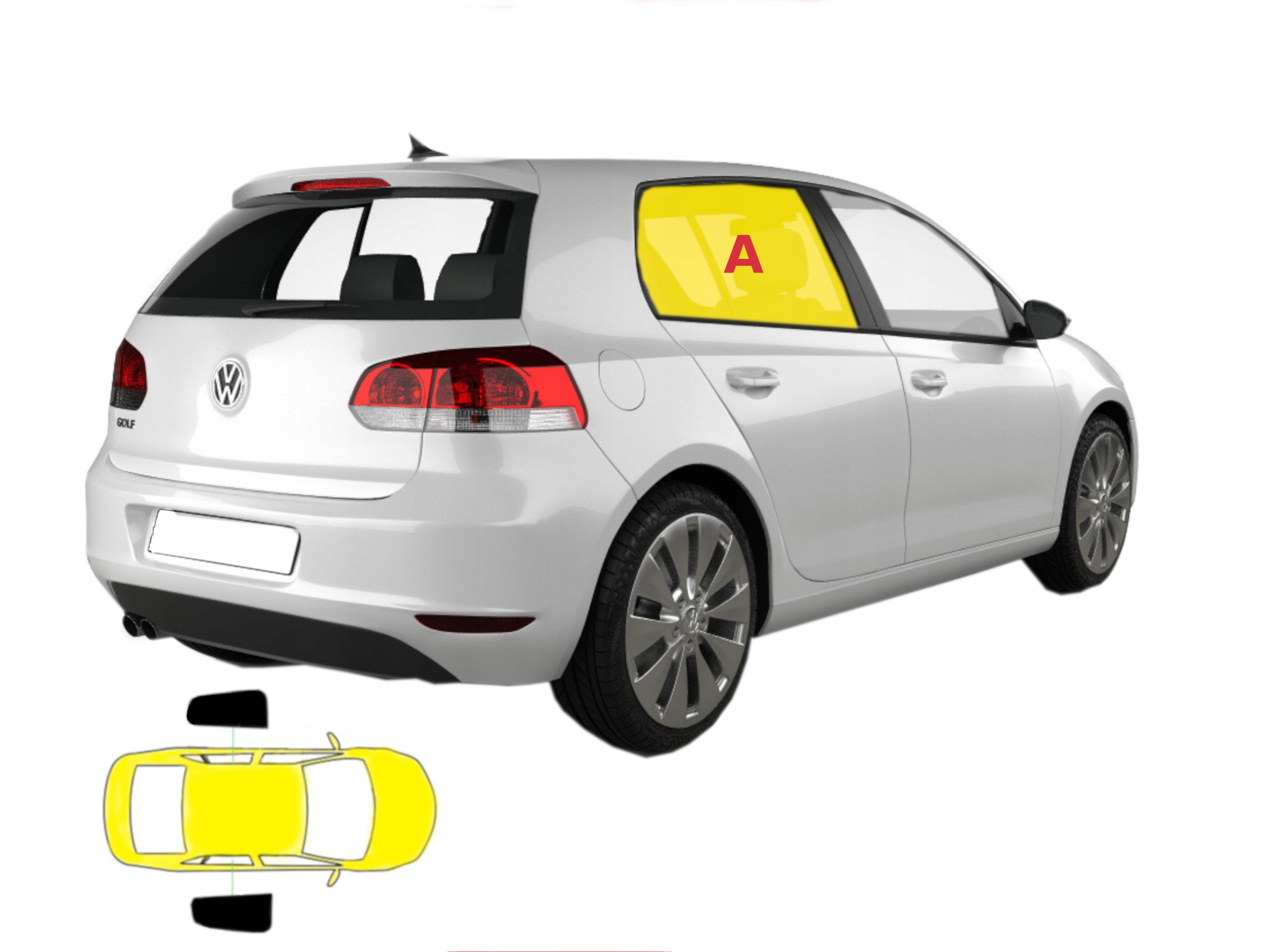 Záclony vyhrazené, sladěné Vw Golf VI 5dveře