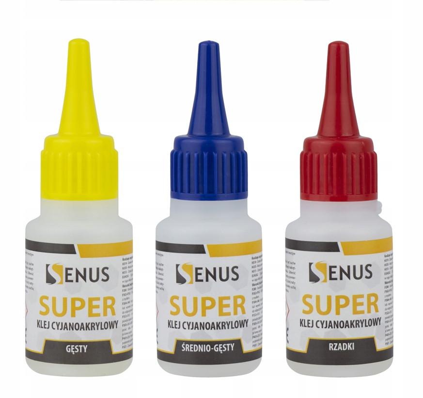 Zestaw Senus Kleje Cyjanoakrylowe CA Średni Gęsty Rzadki