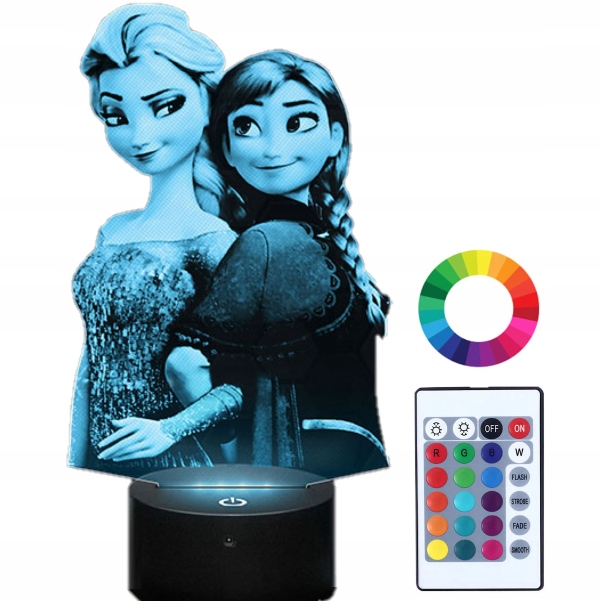 

Lampka Nocna z Imieniem Kraina Lodu Elsa 3D Led