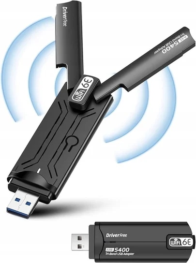Karta Sieciowa WiFi 6E Usb Adapter Antena AXE5400 Tri-Band WPA3