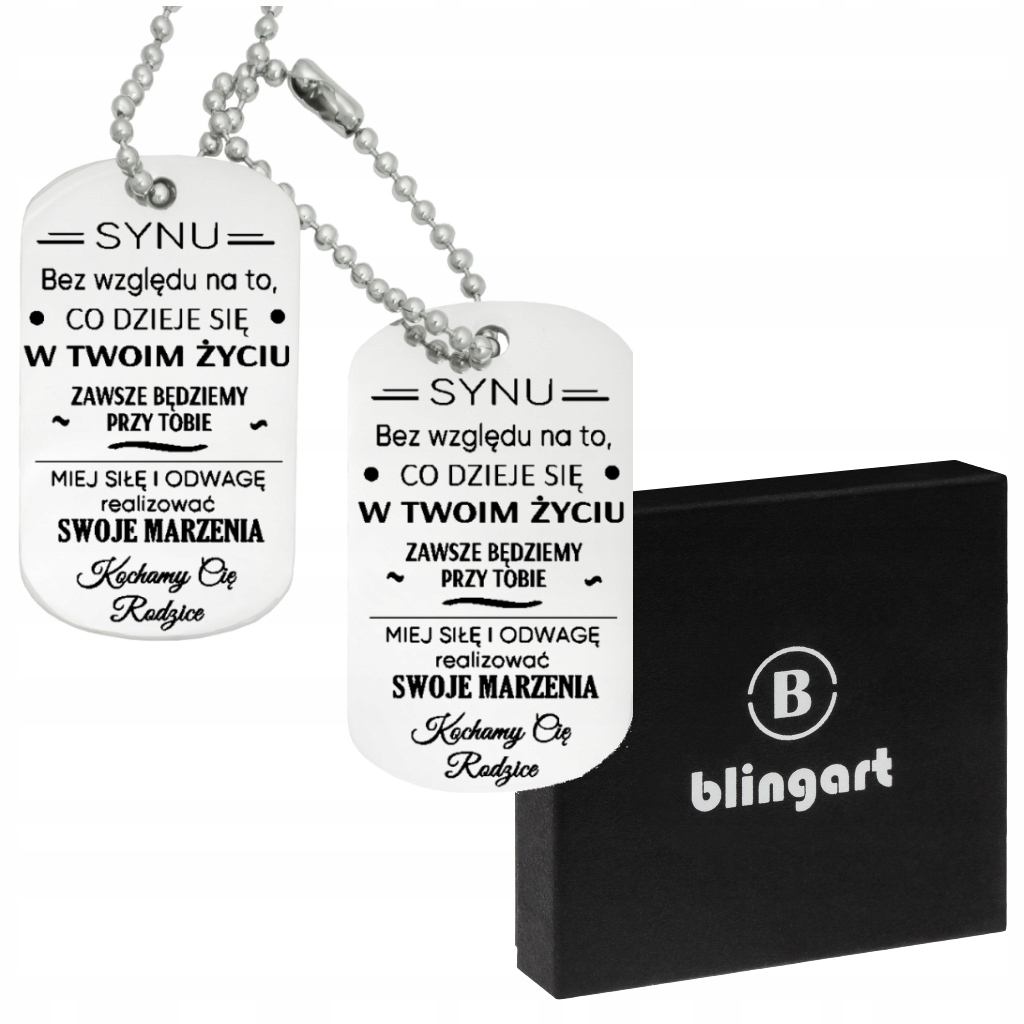 

Nieśmiertelniki z grawerem stalowe Dla Syna