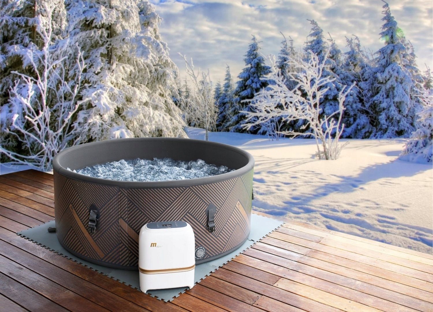 SPA z HYDROMASAŻEM MONO MAX 8 OSÓB MSpa DMUCHANE Basen OZON WIFI Pojemność 1120 l