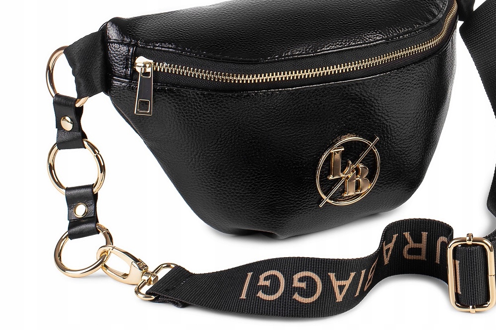 TOREBKA DAMSKA SASZETKA NERKA BEŻOWA LAURA BIAGGI SKÓRZANA PASEK LOGO Kod producenta LB117 KB82