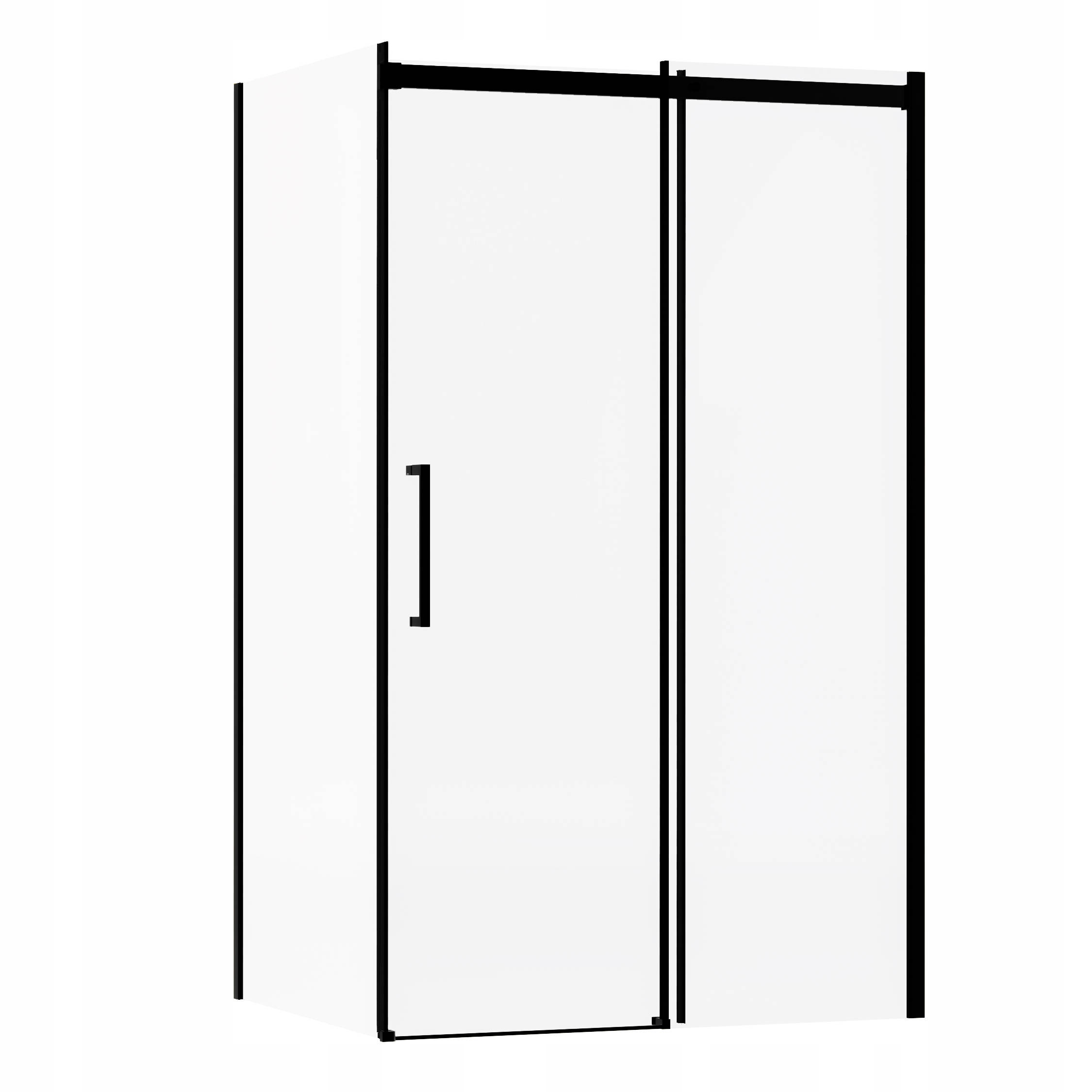 Sprchový Kout 90X90X195 Posuvná Indes Černá, Černé Sklo 8 MM