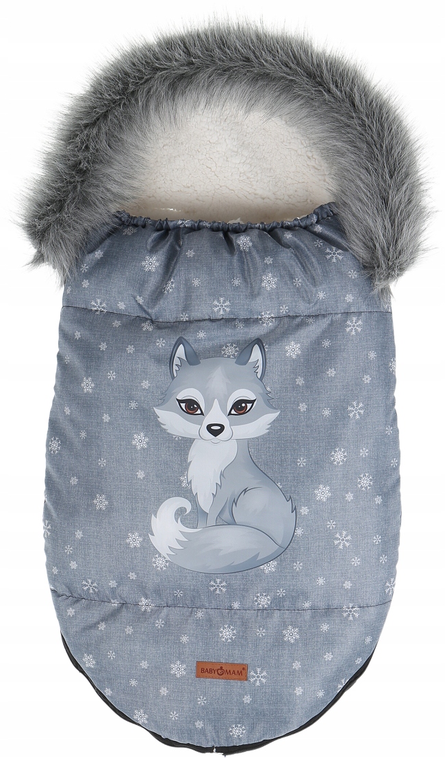 ŚPIWOREK DO WÓZKA SANEK GONDOLI OCIEPLANY Z FUTERKIEM PREMIUM BABYMAM Długość 90 cm