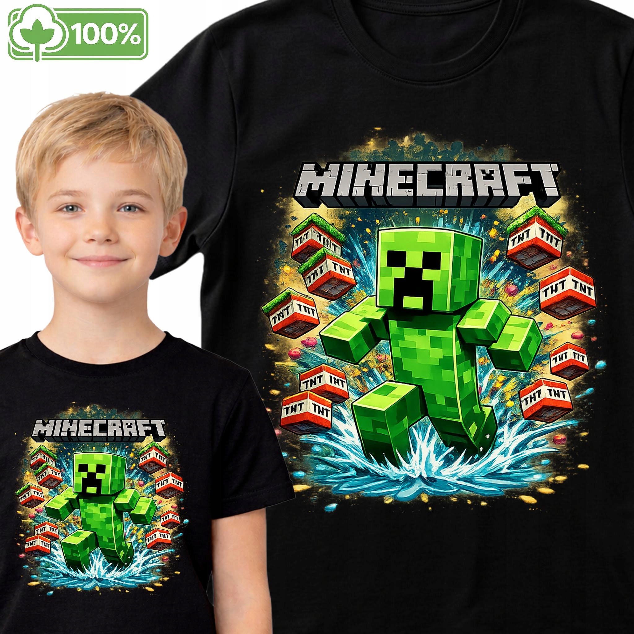 KOSZULKA DZIECIĘCA T-SHIRT 100% BAWEŁNA MINECRAFT