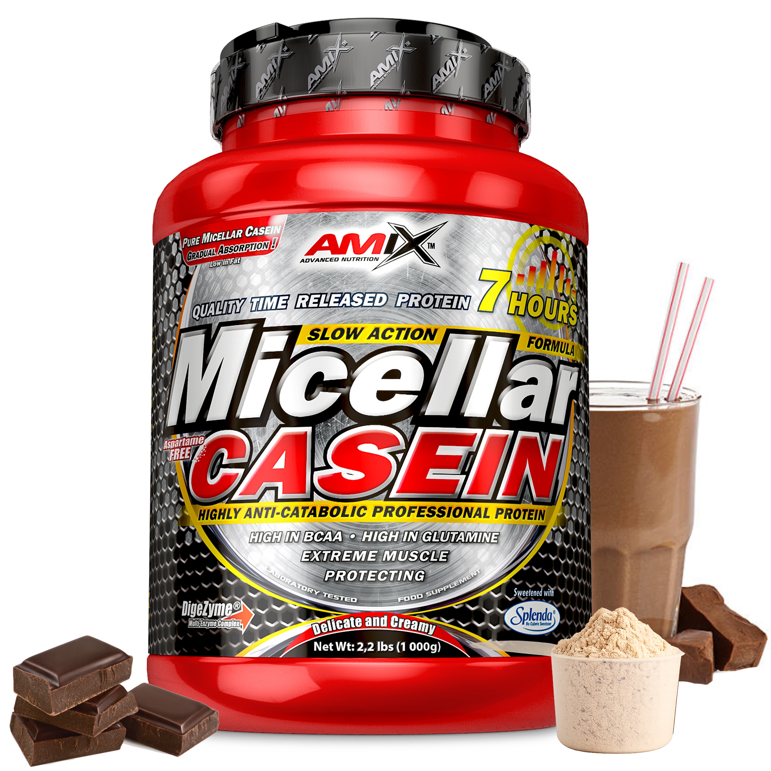 Protein Kasein třídy Premium Protein na noc 1 kg Čokoládový