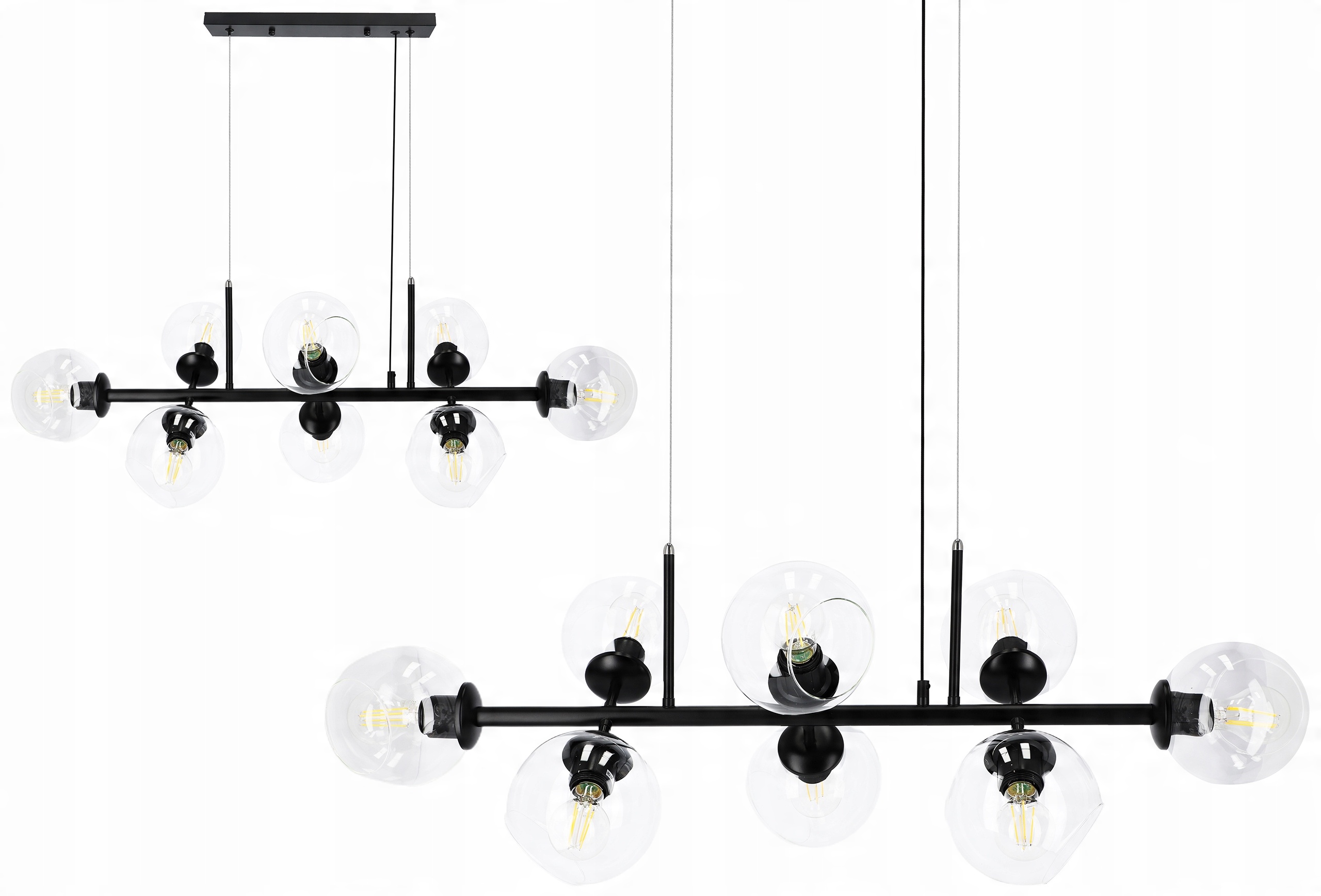 

Lampa wisząca sufitowa 8xE27 żyrandol loft czarna