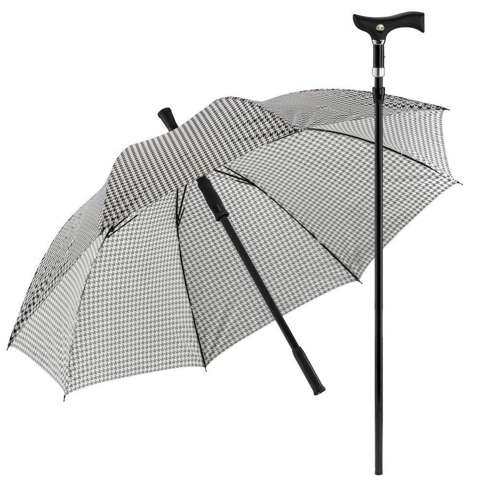 Deštník s funkcí hole Ossenberg Twin 2v1 Dlouhý pepitka 87-95 cm