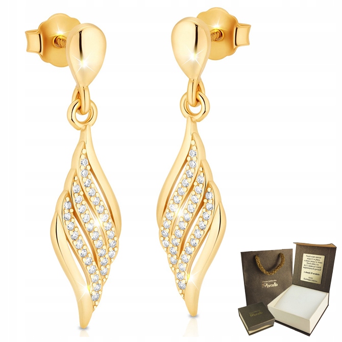 

Złote Kolczyki Wiszące Dla Kobiety Srebro 925