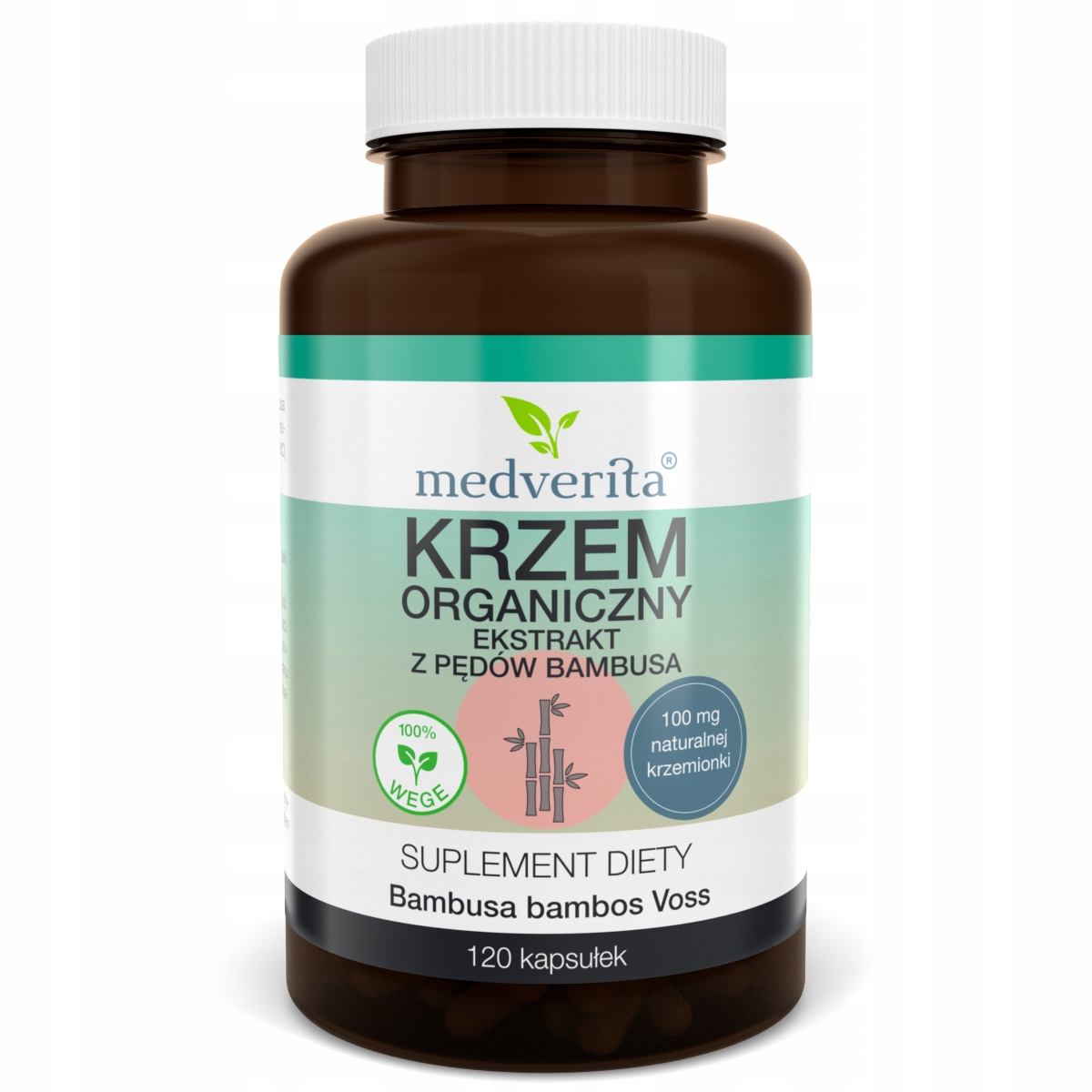 KRZEM ORGANICZNY 100mg z pędów bambusa - 120 kaps