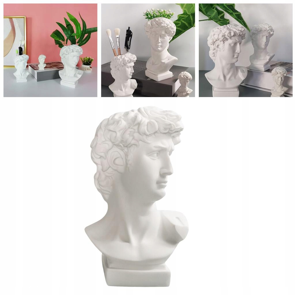 Unikalne greckie David biust statua Pen Pot statua Kolor inny