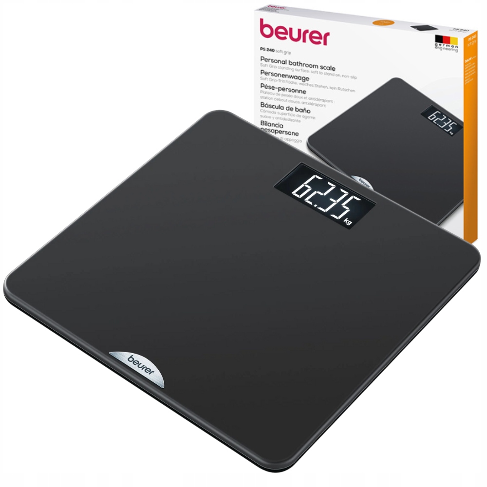 Koupelnová Váha Beurer PS240 S Velkým LCD Displejem, Gumový Povrch