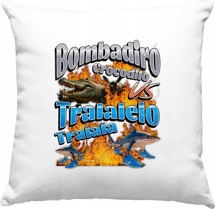 Bombadiro Crocodilo brainrot párna 13 fehér - Allegro