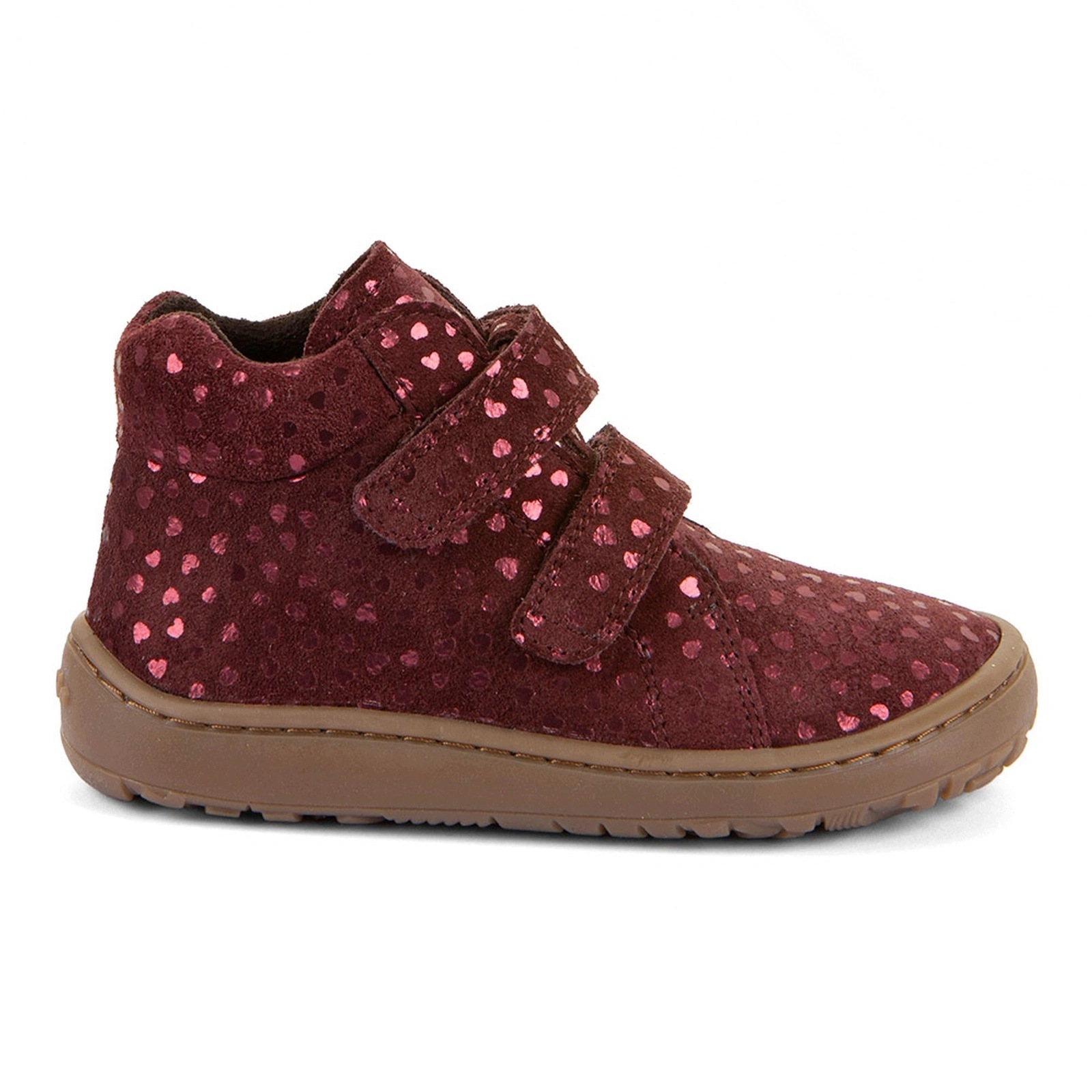 Buty barefoot skórzane dziecięce na rzepy Froddo Autumn Bordowe 25