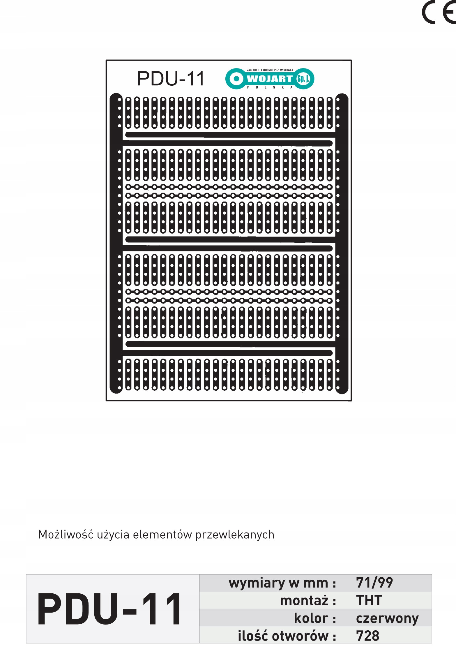Płytka Drukowana - Uniwersalna 71x99 mm