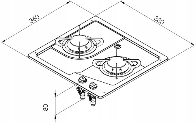 PLYTA GAZOWA CAN PC1322 KUCHENKA DO ZABUDOWY Brand CAN