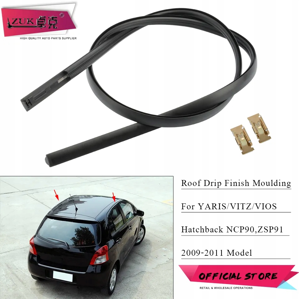 Car Roof Drip Finish Moulding Seal Strips For TOYOTA YARIS VITZ VIOS