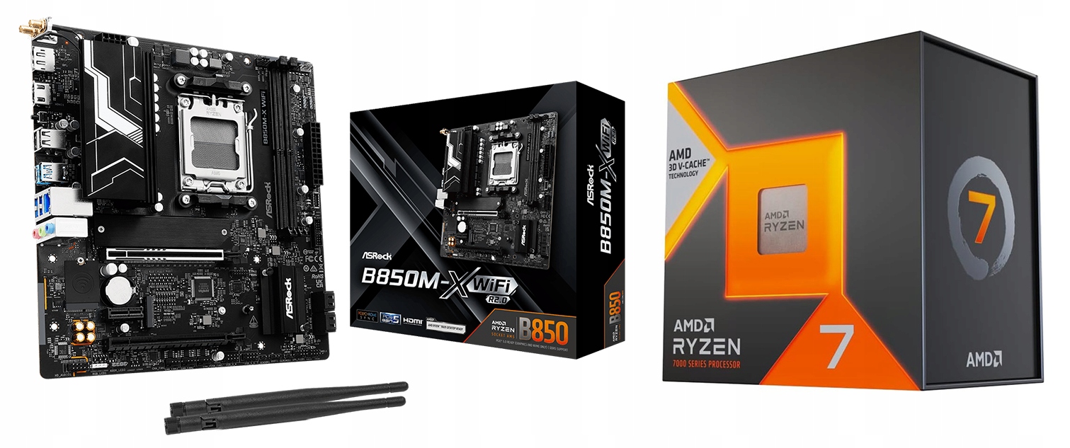 Zestaw Amd Ryzen 7 7800X3D B850M-X Wifi R2.0