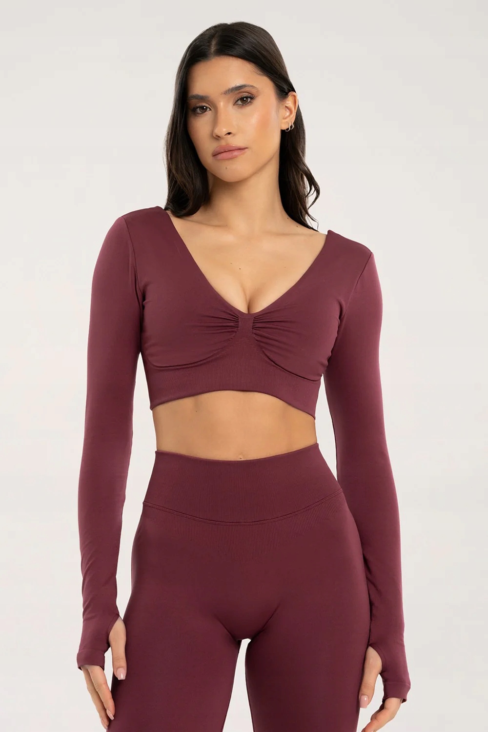Gym Glamour Longsleeve s odhalenými zády gossip red vel. Xs