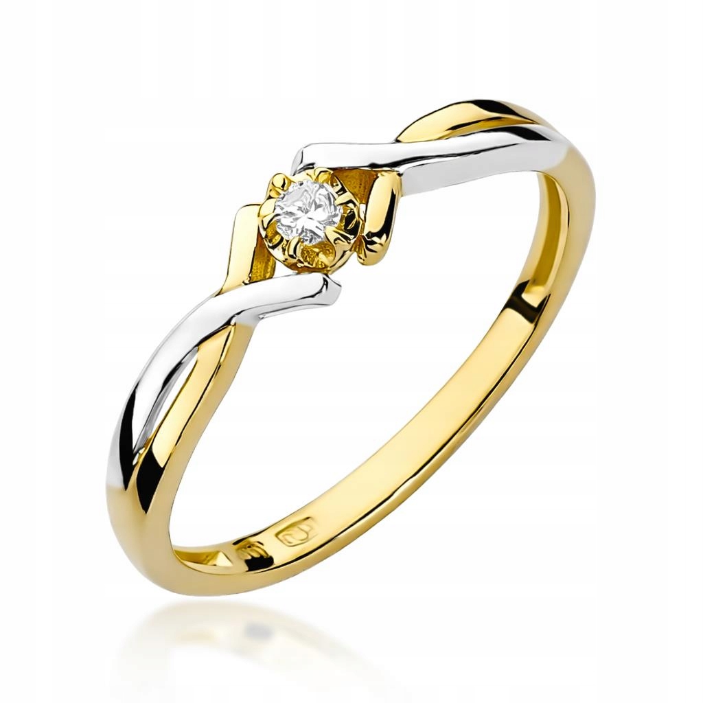 Prstýnek Au585 s diamantem 0.04 ct vel. 9