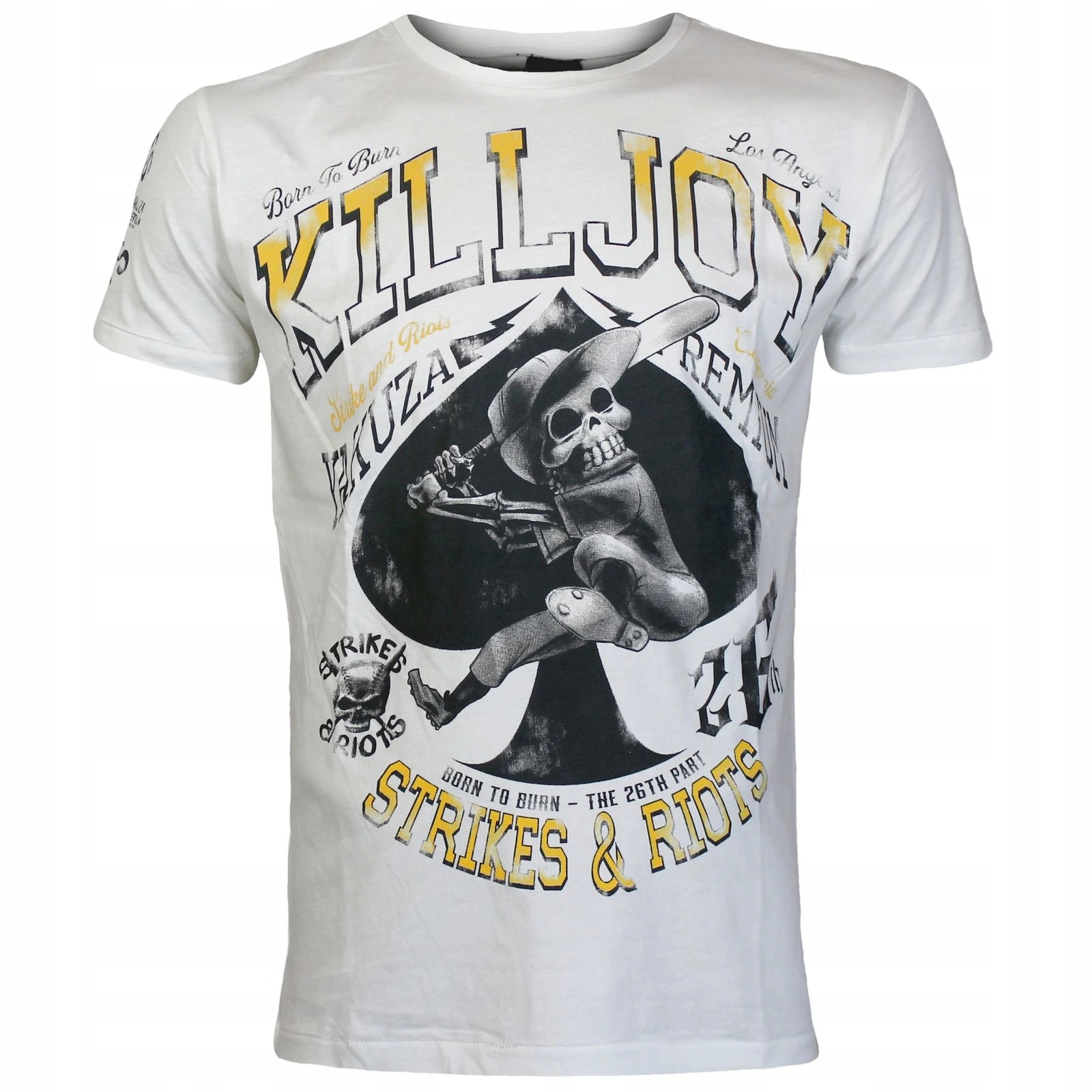 Tričko Yakuza Premium 3808 bílé, Born to Burn, Kill Joy, Strikes & Riots
