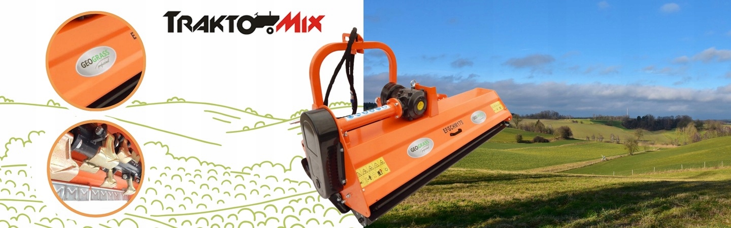 KOSIARKA BIJAKOWA GEOGRASS MULCZER Z PRZESUWEM DO MINI TRAKTORA EFGCH 125 Kod producenta EFGCH-125