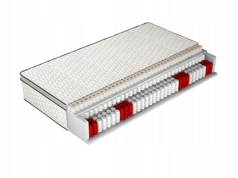 Materac 140x200 sprężynowy kieszeniowy COMFORT ELODY lateks średnio twardy