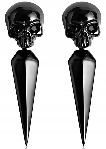 

Kolczyki Srebrne Czarne Czaszki 925 Damskie Męskie