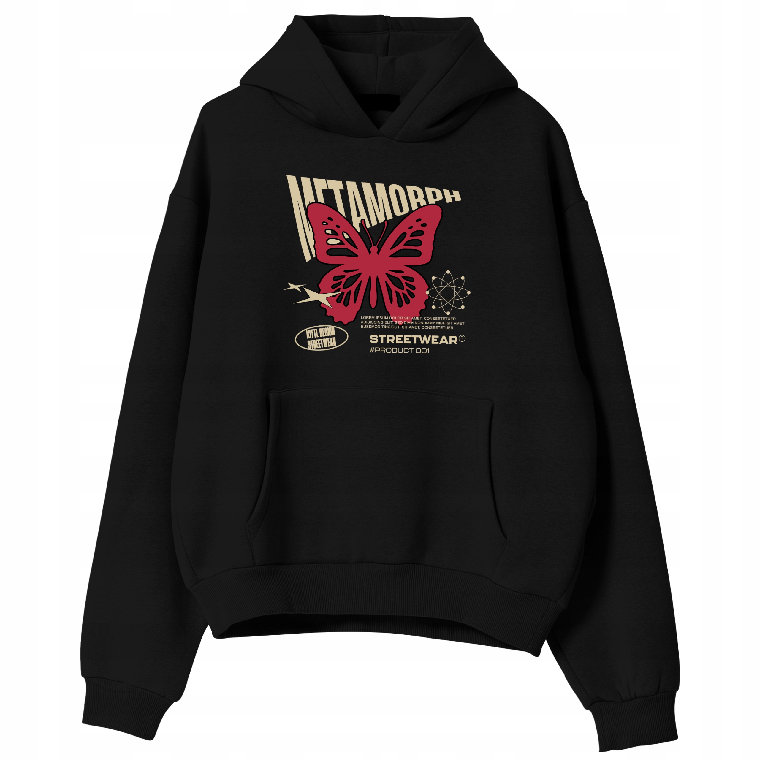 Pánská Mikina Černá Metamorph S Kapucí Teplá Módní vzor Dárek Velikost L