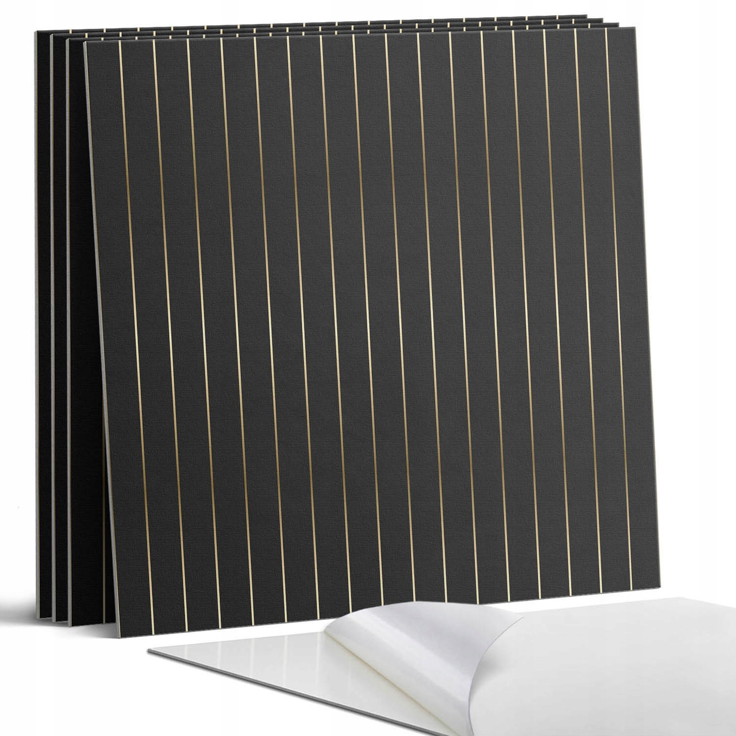 Vinylové dlaždice se vzorem pro obývací pokoj Samolepící vertikální pruhy 4 x 50 x 50 cm