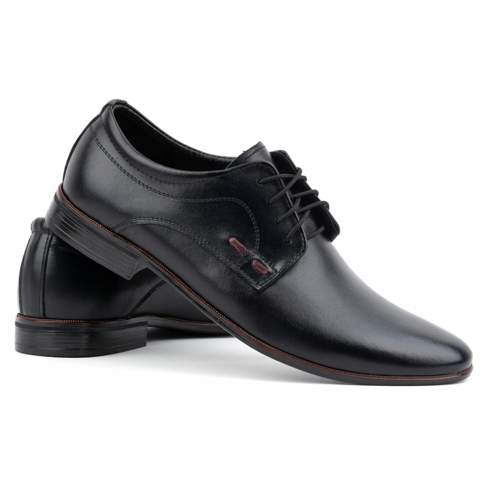 Pánské kožené společenské pantofle elegantní šněrovací 277 černé 39