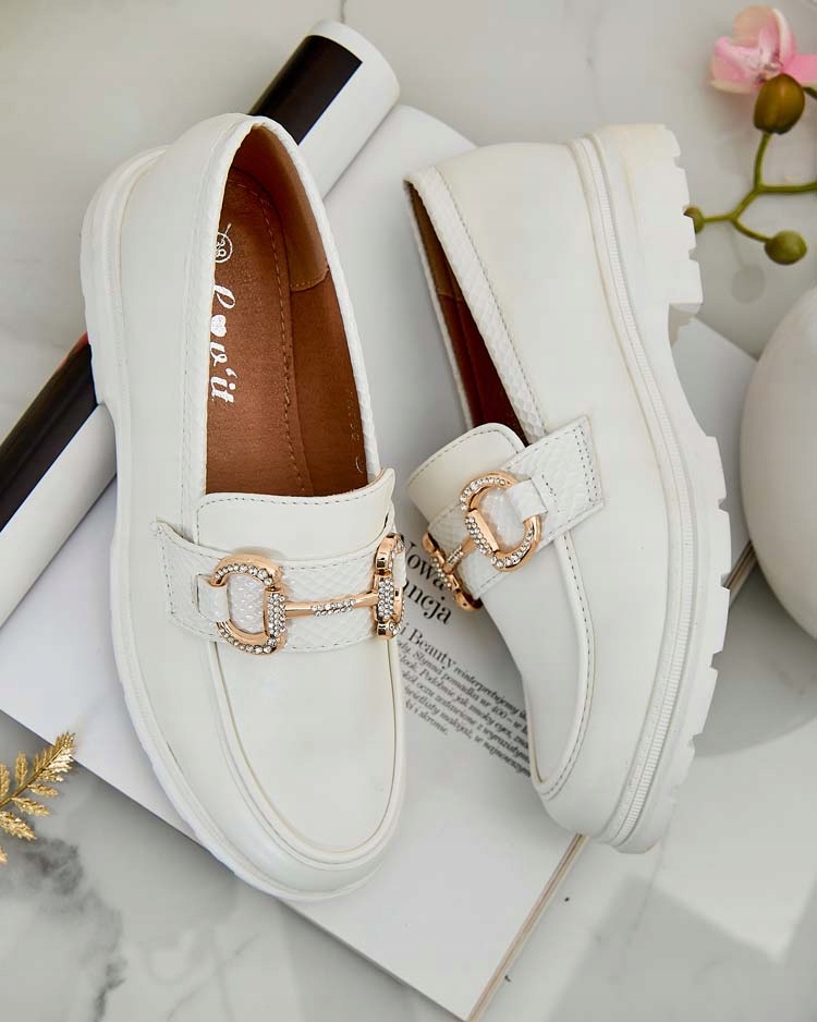 BIAŁE ELEGANKIE MOKASYNY DAMSKIE FIX 38 Płeć kobieta