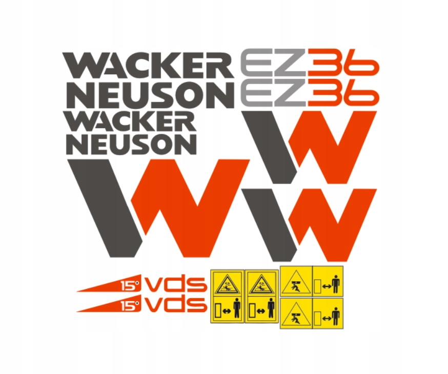 Samolepky s nálepkou Wacker Neuson EZ36