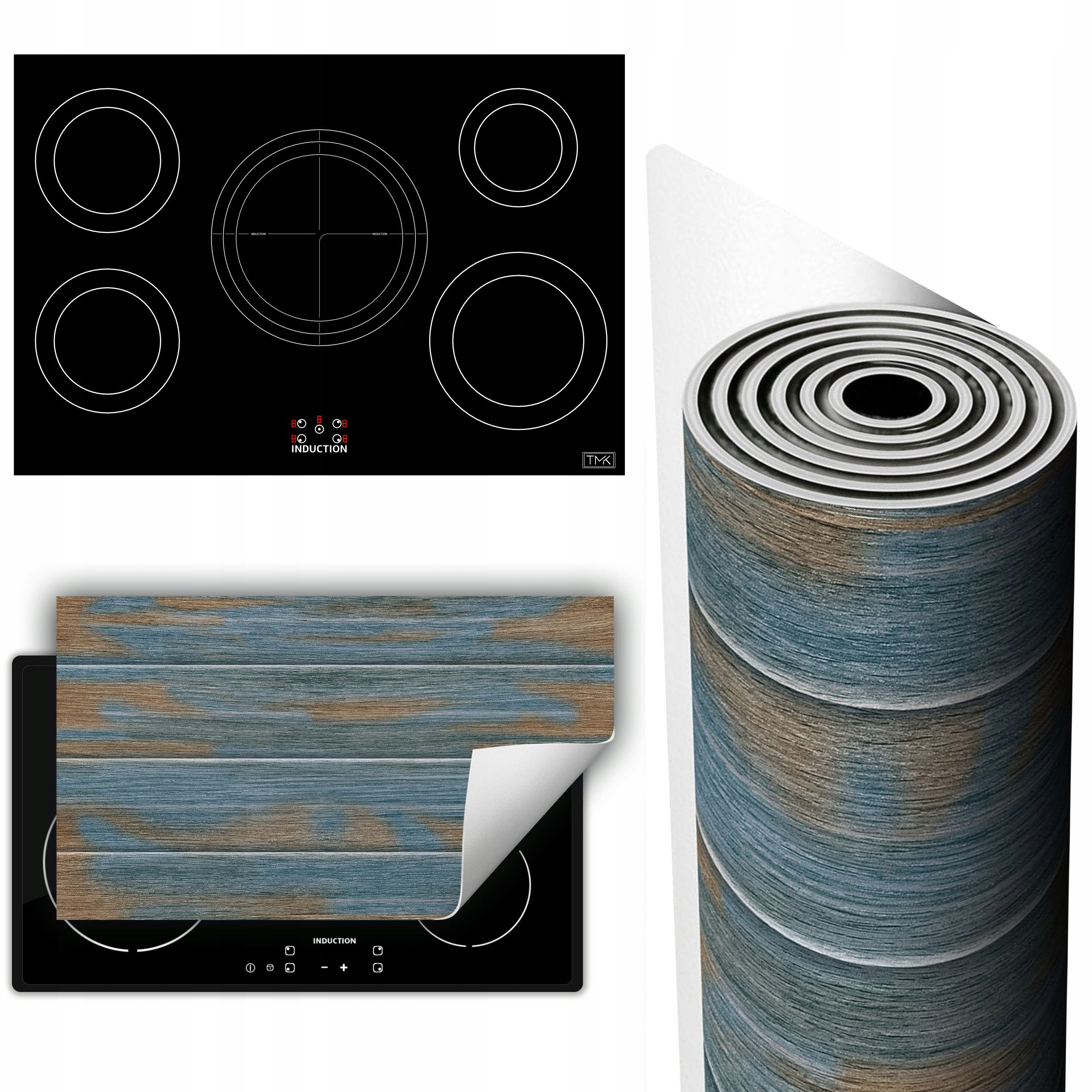 Vinylová Podložka Ochrana Kuchyňské Desky 90x52 modrá dřevo