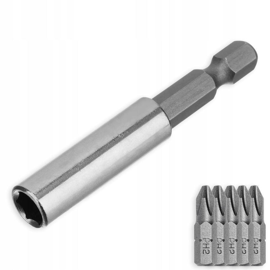 Držák Bitů 1/4 60 mm Magnetický Na Šroubovák Bity Bonus