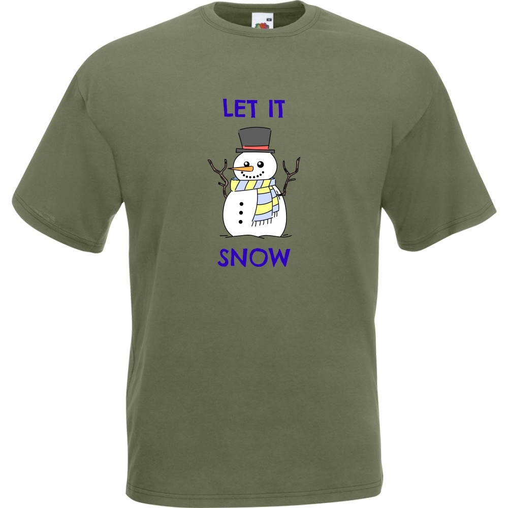 

Koszulka let it snow bałwan XL oliwkowa