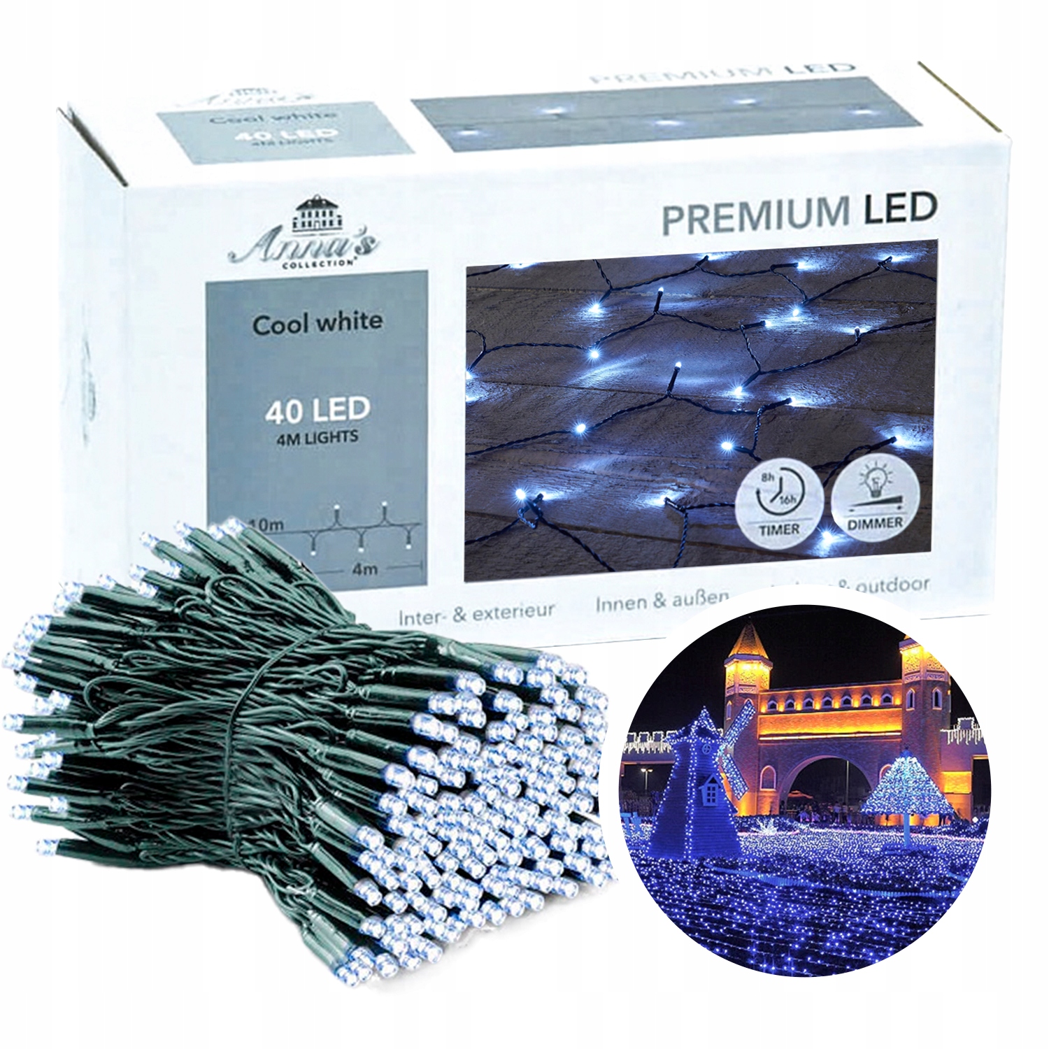 

Lampki Choinkowe Led Zewnętrzne 4 M Zimny biały
